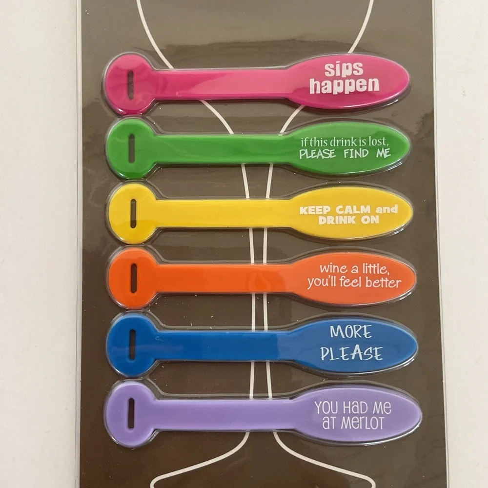 Pier 1 Vibrant Wine Charm belts Set of 6 NWT